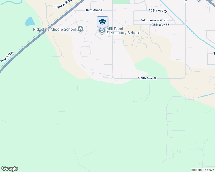 map of restaurants, bars, coffee shops, grocery stores, and more near 10901 Mill Road Southeast in Yelm