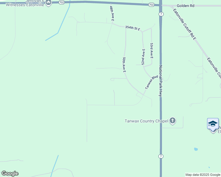 map of restaurants, bars, coffee shops, grocery stores, and more near 36108 49th Avenue East in Eatonville