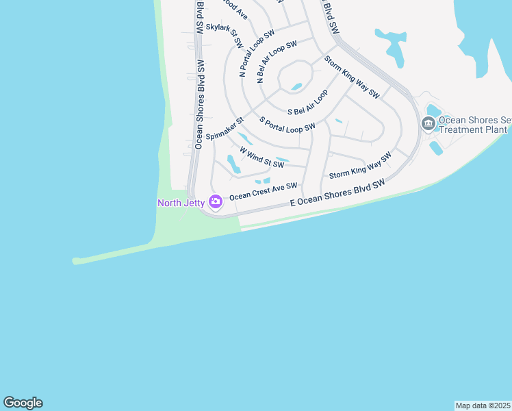 map of restaurants, bars, coffee shops, grocery stores, and more near 1539 East Ocean Shores Boulevard Southwest in Ocean Shores