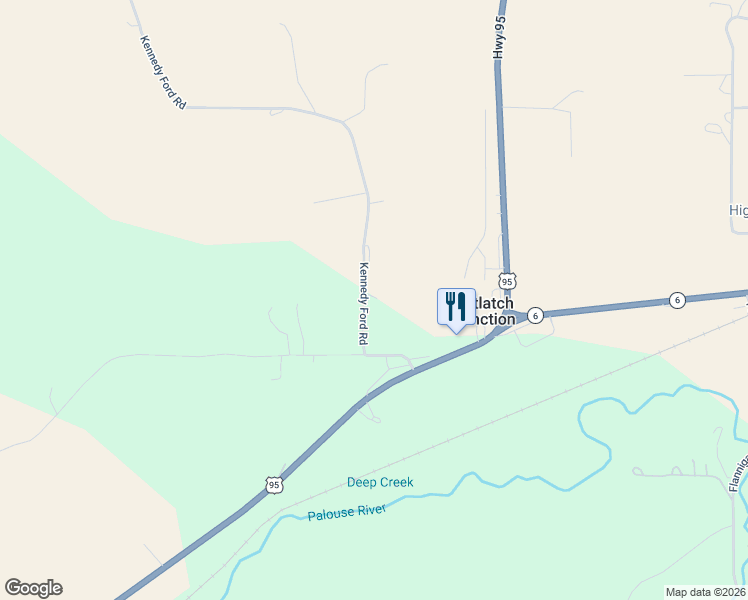 map of restaurants, bars, coffee shops, grocery stores, and more near 1277 Kennedy Ford Road in Potlatch