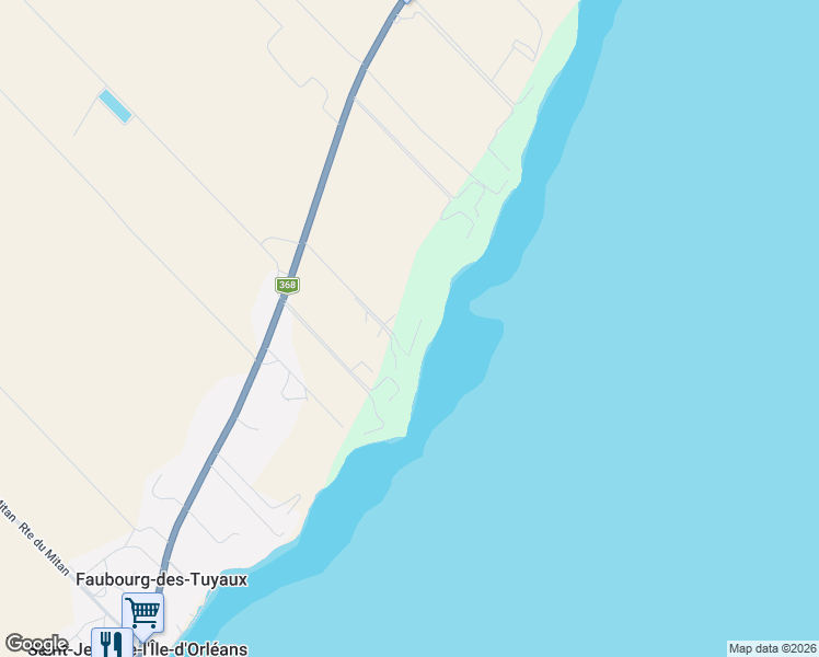 map of restaurants, bars, coffee shops, grocery stores, and more near 115 Chemin des Lilas in Saint-Jean-de-l'Île-d'Orléans