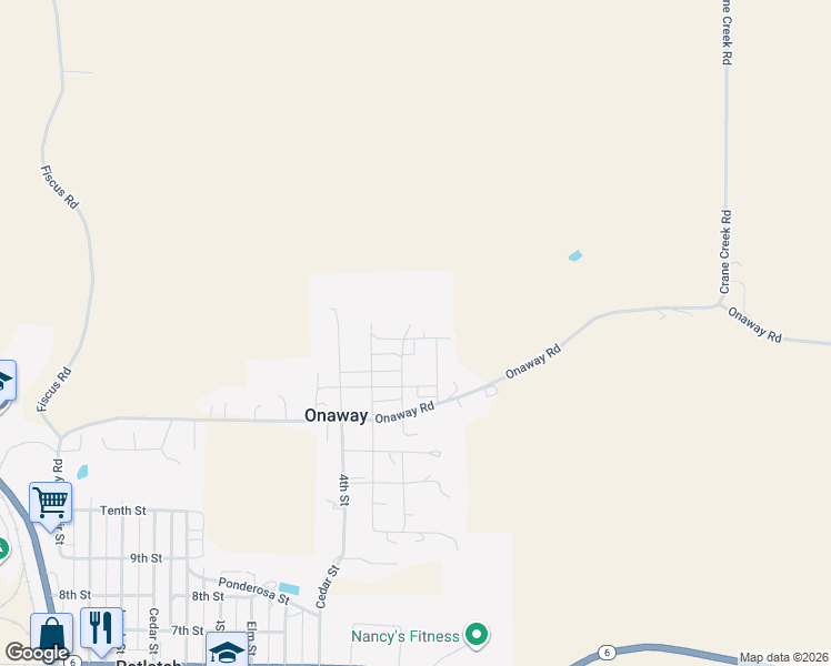 map of restaurants, bars, coffee shops, grocery stores, and more near 700-756 2nd St in Onaway
