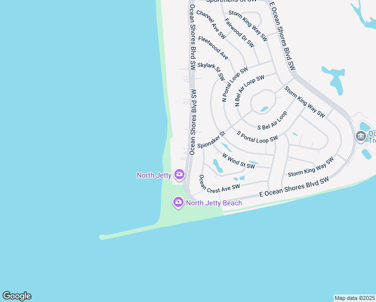 map of restaurants, bars, coffee shops, grocery stores, and more near 1407 Ocean Shores Boulevard Southwest in Ocean Shores