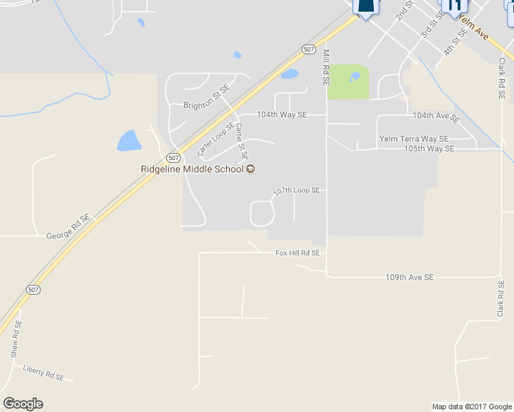 map of restaurants, bars, coffee shops, grocery stores, and more near 15330 107th Loop Southeast in Yelm