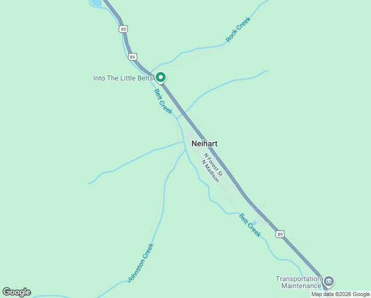 map of restaurants, bars, coffee shops, grocery stores, and more near 4 Johnston St in Neihart