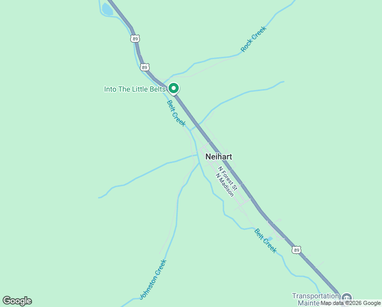 map of restaurants, bars, coffee shops, grocery stores, and more near 4 Johnston St in Neihart