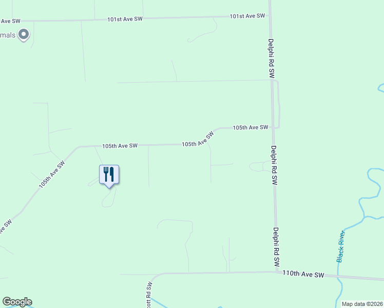 map of restaurants, bars, coffee shops, grocery stores, and more near 10637 Zephyr Lane Southwest in Olympia