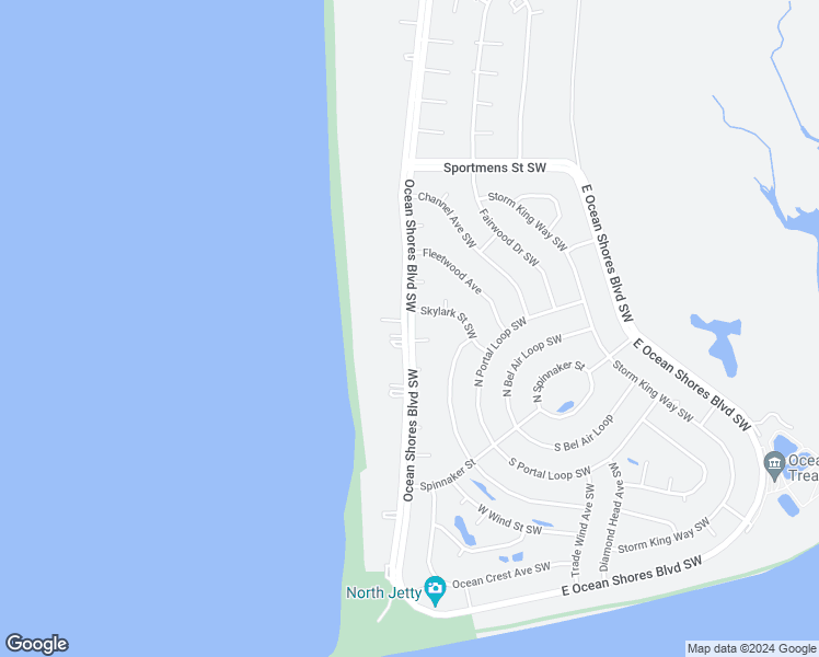 map of restaurants, bars, coffee shops, grocery stores, and more near 1307 Ocean Shores Boulevard Southwest in Ocean Shores