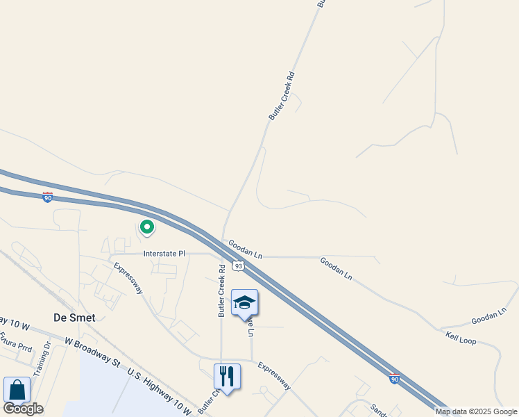 map of restaurants, bars, coffee shops, grocery stores, and more near 6699 Macarthur Drive in Missoula