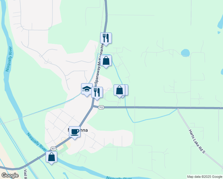 map of restaurants, bars, coffee shops, grocery stores, and more near in McKenna