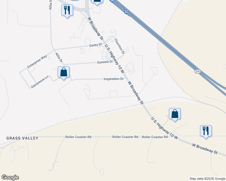 map of restaurants, bars, coffee shops, grocery stores, and more near 9357 Inspiration Drive in Missoula