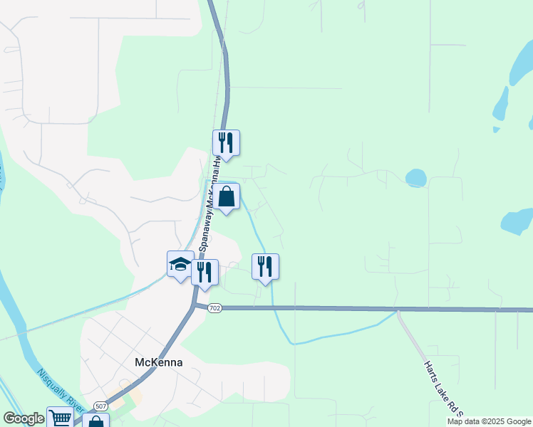 map of restaurants, bars, coffee shops, grocery stores, and more near 9010 347th Street South in Roy