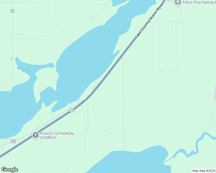 map of restaurants, bars, coffee shops, grocery stores, and more near 24605 Minnesota 34 in Nevis