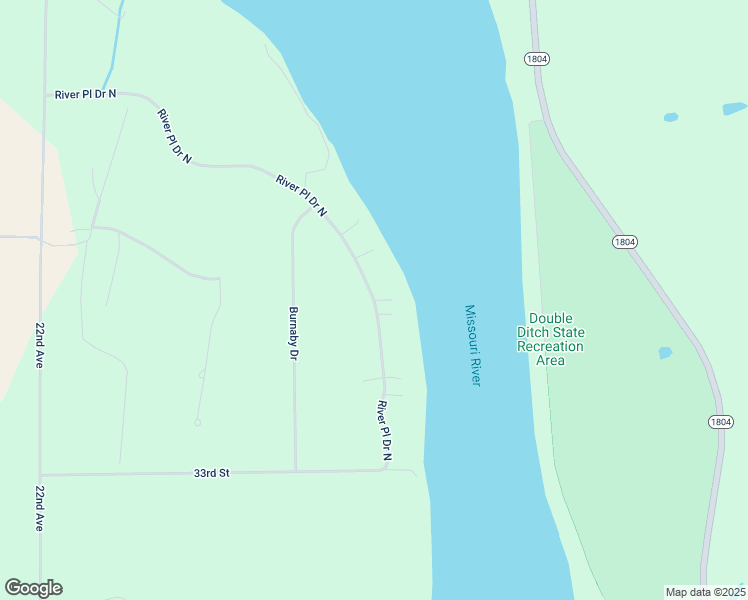 map of restaurants, bars, coffee shops, grocery stores, and more near 3189 River Place Drive North in Mandan