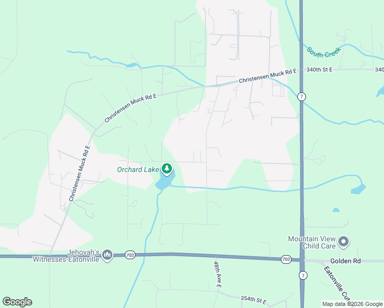 map of restaurants, bars, coffee shops, grocery stores, and more near 4621 346th Street East in Eatonville