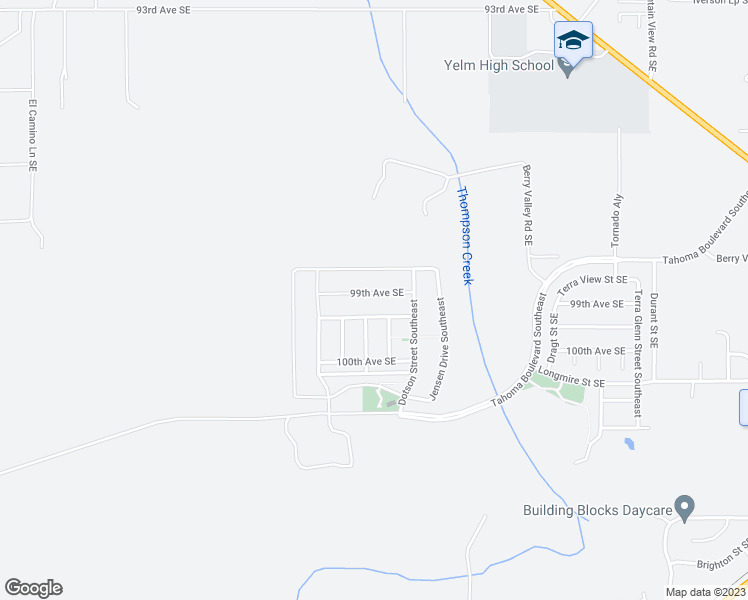 map of restaurants, bars, coffee shops, grocery stores, and more near 14415 99th Avenue Southeast in Yelm