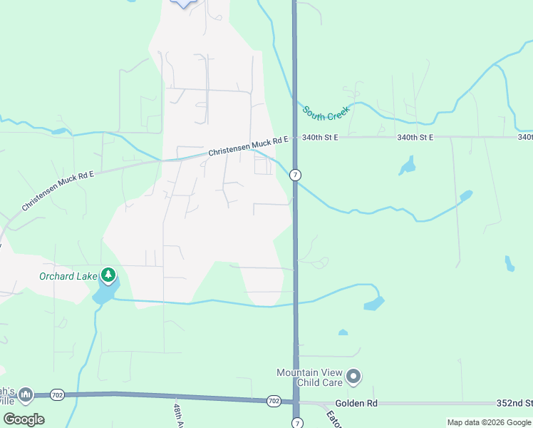 map of restaurants, bars, coffee shops, grocery stores, and more near 5212 343rd Street East in Eatonville