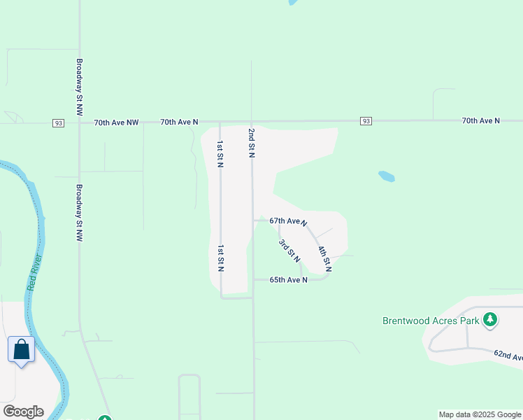 map of restaurants, bars, coffee shops, grocery stores, and more near 218 67th Avenue North in Moorhead