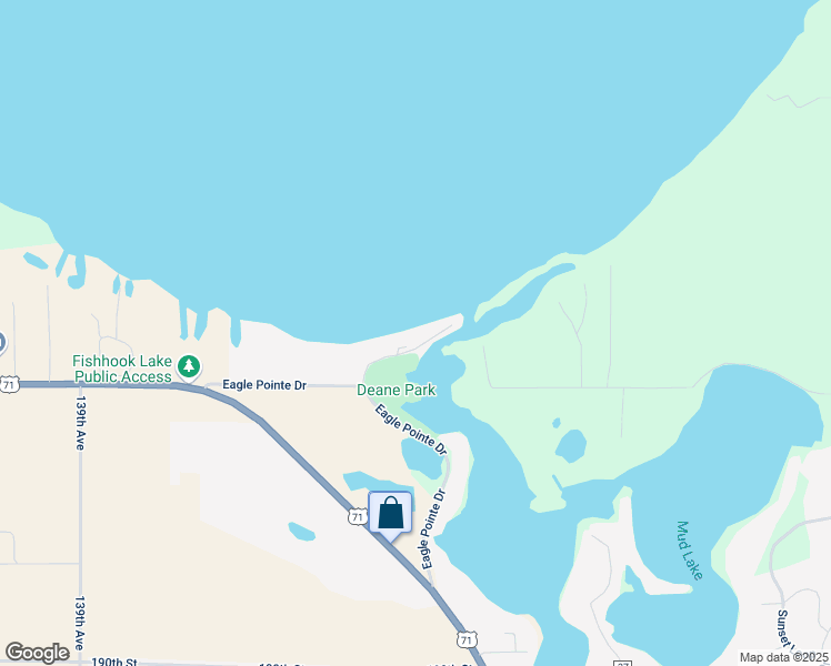 map of restaurants, bars, coffee shops, grocery stores, and more near 19421 Eagle Pointe Trail in Park Rapids