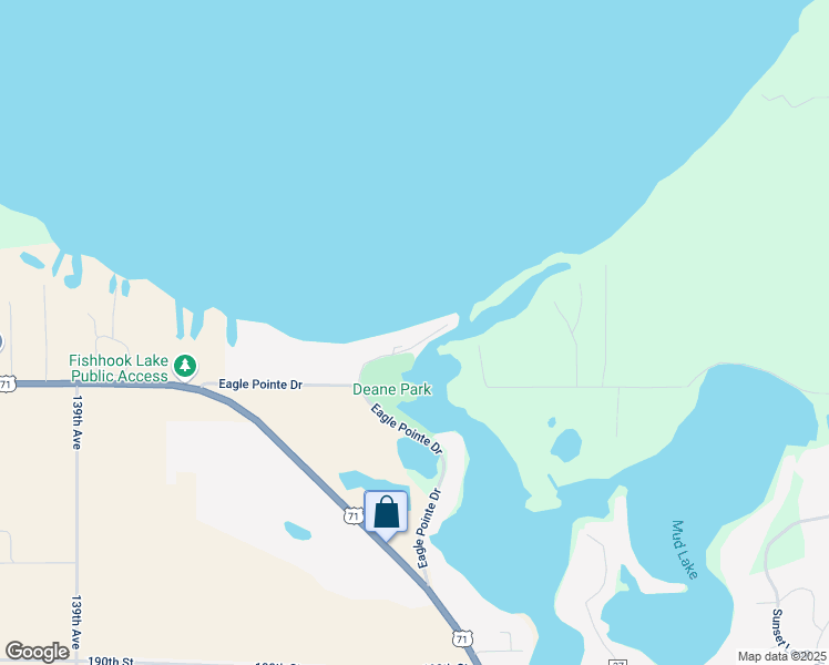 map of restaurants, bars, coffee shops, grocery stores, and more near 19421 Eagle Pointe Trail in Park Rapids
