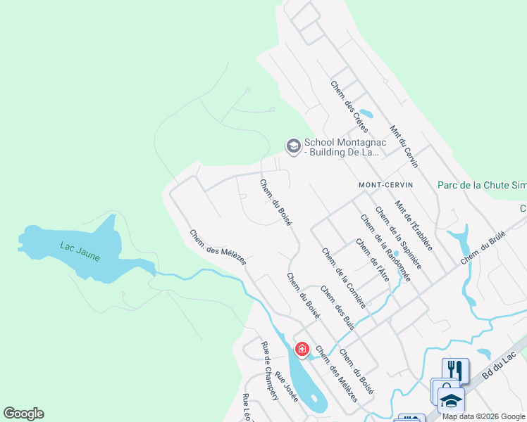 map of restaurants, bars, coffee shops, grocery stores, and more near 12 Chemin des Arbrisseaux in Capitale-Nationale