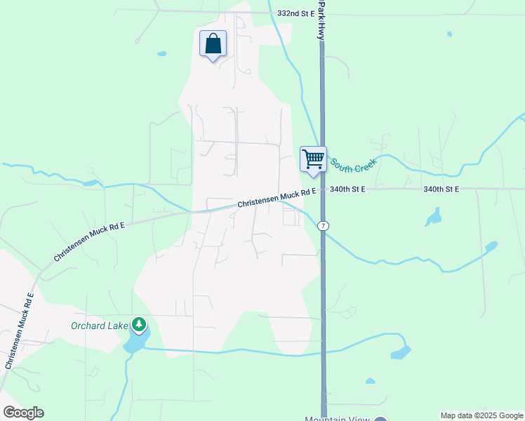 map of restaurants, bars, coffee shops, grocery stores, and more near 5112 Christensen Muck Road East in Eatonville