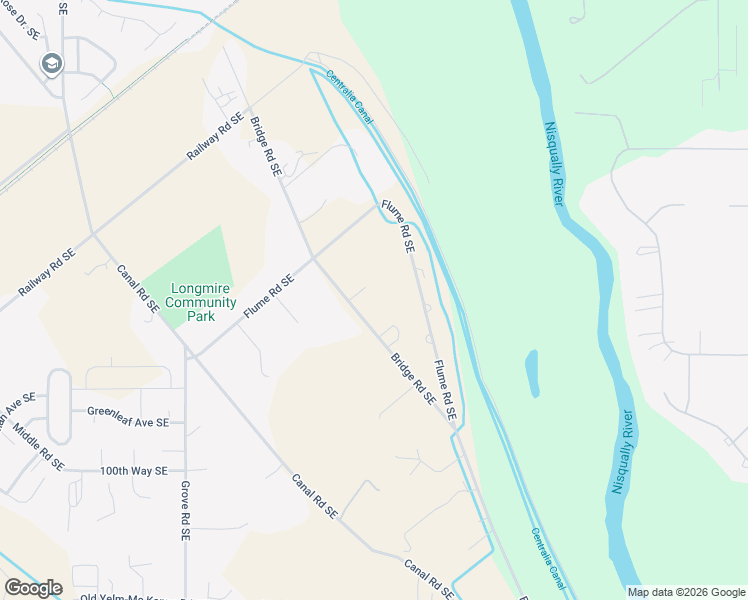 map of restaurants, bars, coffee shops, grocery stores, and more near 9716 Bridge Road Southeast in Yelm