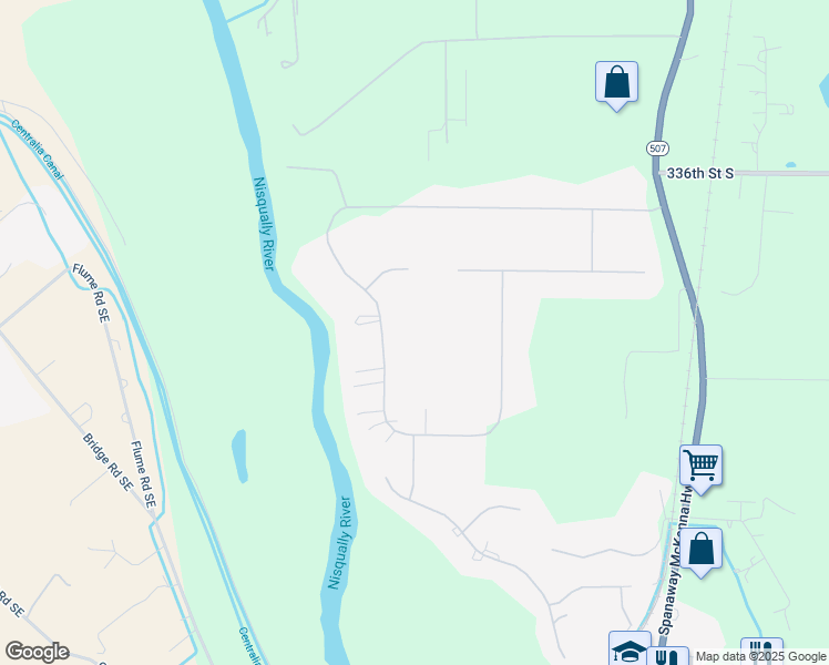 map of restaurants, bars, coffee shops, grocery stores, and more near 34005 102nd Avenue South in Roy
