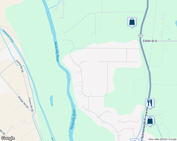 map of restaurants, bars, coffee shops, grocery stores, and more near 34005 102nd Avenue South in Roy