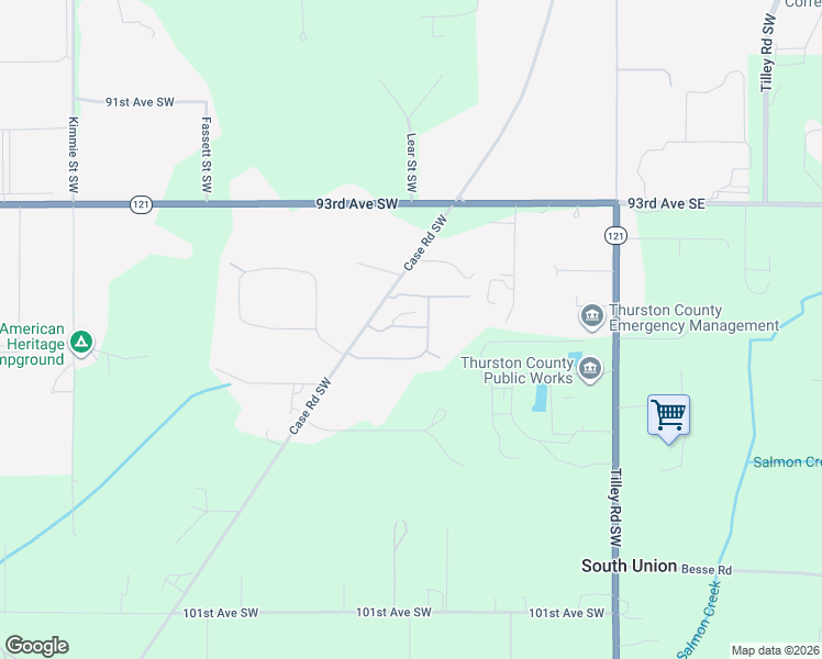 map of restaurants, bars, coffee shops, grocery stores, and more near 9413 Case Road Southwest in Olympia