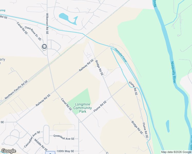 map of restaurants, bars, coffee shops, grocery stores, and more near 9405 Bridge Road Southeast in Yelm