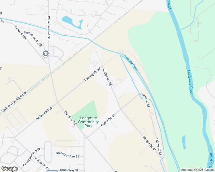 map of restaurants, bars, coffee shops, grocery stores, and more near 9405 Bridge Road Southeast in Yelm