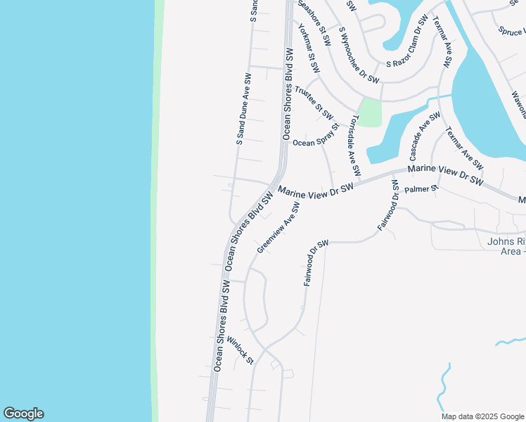 map of restaurants, bars, coffee shops, grocery stores, and more near 1010 Inglewood Court Southwest in Ocean Shores