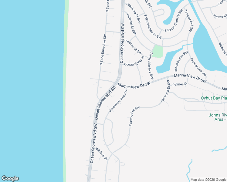 map of restaurants, bars, coffee shops, grocery stores, and more near 1010 Inglewood Ct SW in Ocean Shores