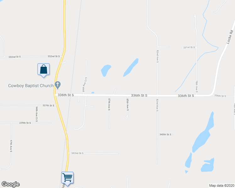 map of restaurants, bars, coffee shops, grocery stores, and more near 8615 336th Street South in Roy