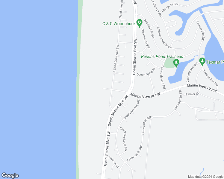 map of restaurants, bars, coffee shops, grocery stores, and more near 598 Marine View Drive Southwest in Ocean Shores