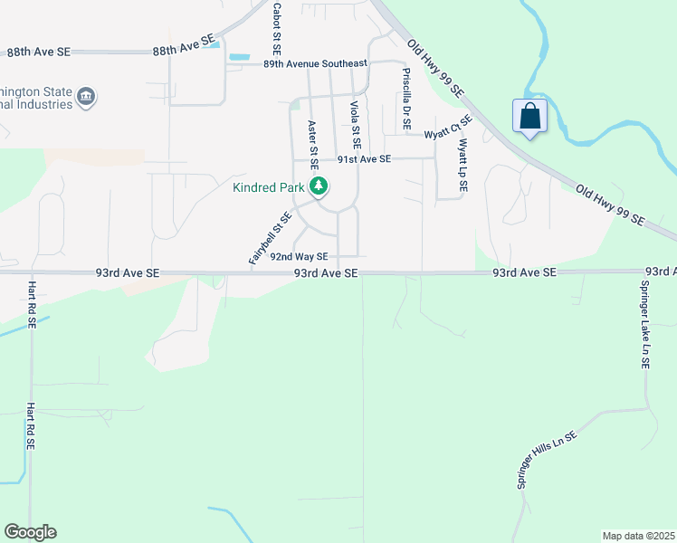 map of restaurants, bars, coffee shops, grocery stores, and more near 1471 92nd Way Southeast in Tumwater