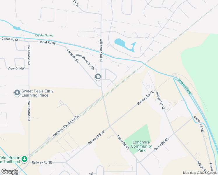 map of restaurants, bars, coffee shops, grocery stores, and more near 16658 Rainier View Drive Southeast in Yelm