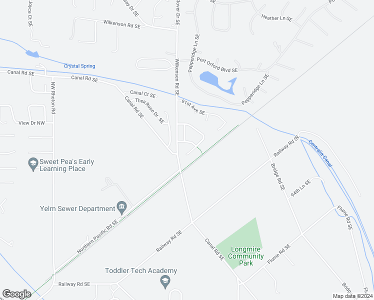 map of restaurants, bars, coffee shops, grocery stores, and more near 16657 Rainier View Drive Southeast in Yelm