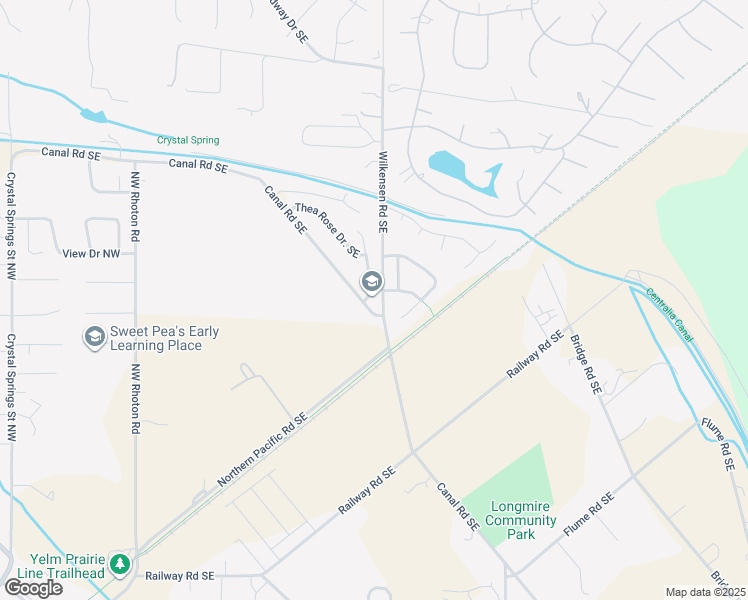 map of restaurants, bars, coffee shops, grocery stores, and more near 9244 Carys Street Southeast in Yelm