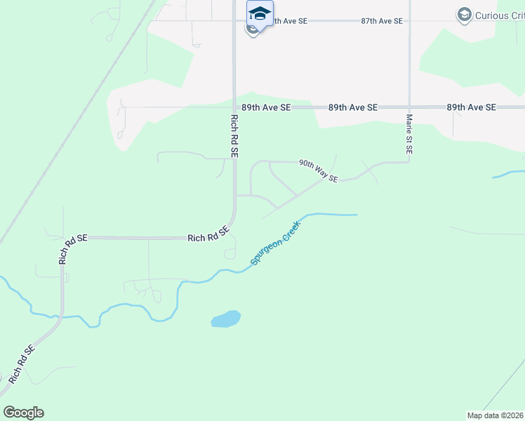 map of restaurants, bars, coffee shops, grocery stores, and more near 9208 Big Bear Court Southeast in Olympia