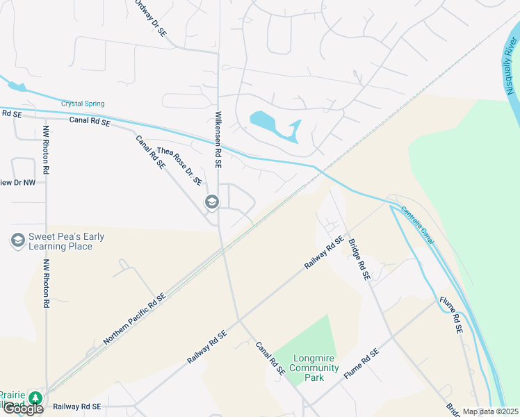 map of restaurants, bars, coffee shops, grocery stores, and more near 16634 Rainier View Drive Southeast in Yelm