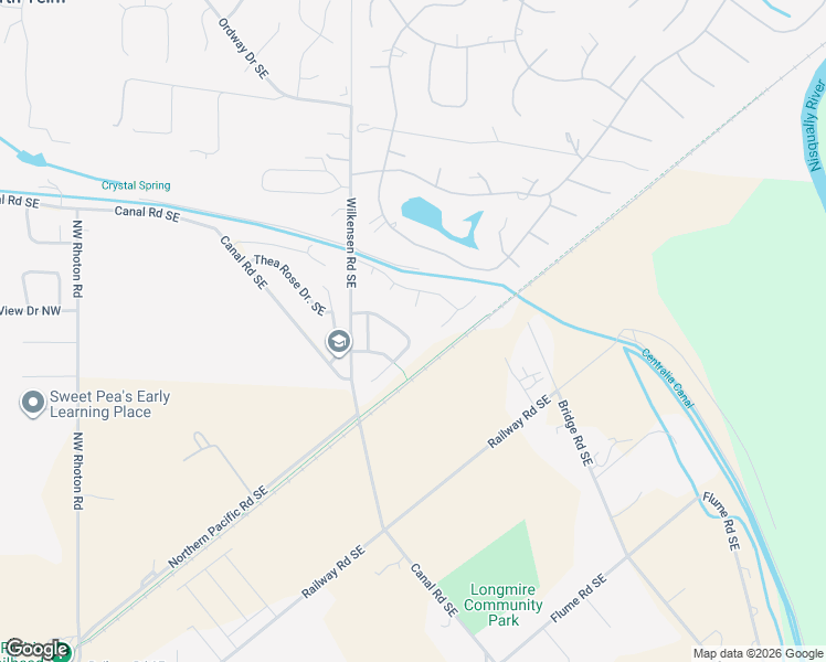 map of restaurants, bars, coffee shops, grocery stores, and more near 16566 Rainier View Drive Southeast in Yelm