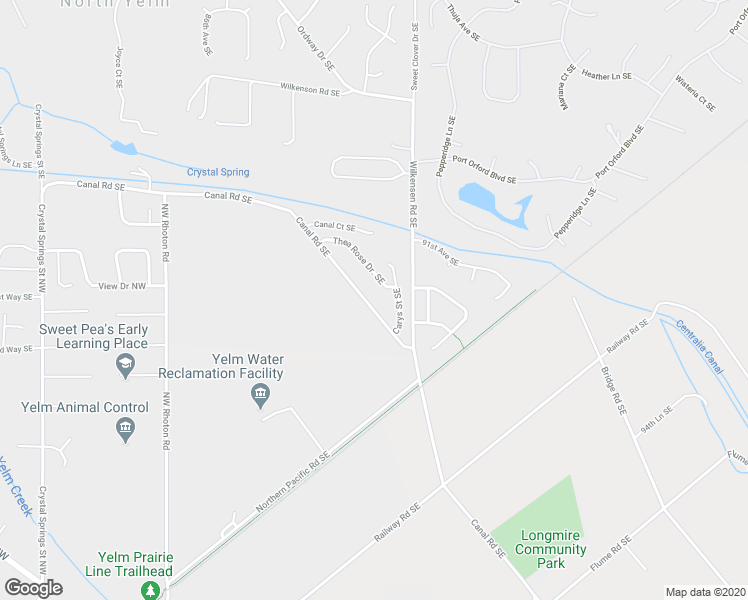 map of restaurants, bars, coffee shops, grocery stores, and more near 9204 Canal Road Southeast in Yelm