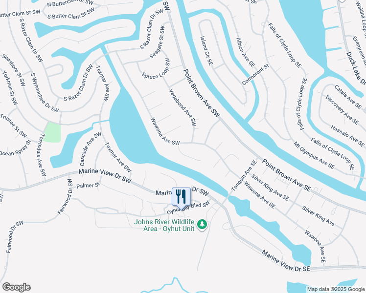 map of restaurants, bars, coffee shops, grocery stores, and more near 860 Pheasant Court Southwest in Ocean Shores