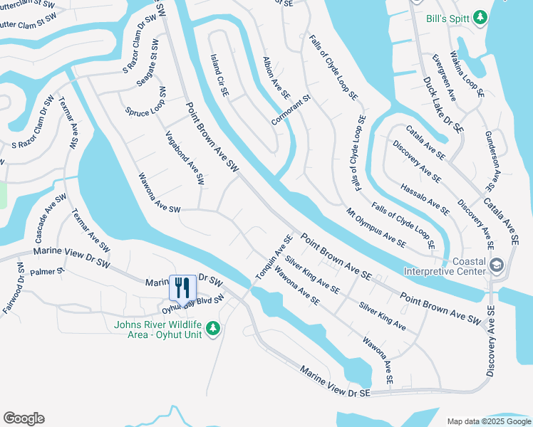 map of restaurants, bars, coffee shops, grocery stores, and more near 919 Point Brown Ave SW in Ocean Shores