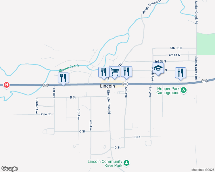 map of restaurants, bars, coffee shops, grocery stores, and more near in Lincoln