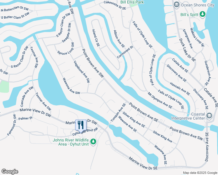 map of restaurants, bars, coffee shops, grocery stores, and more near 919 Point Brown Avenue Southwest in Ocean Shores