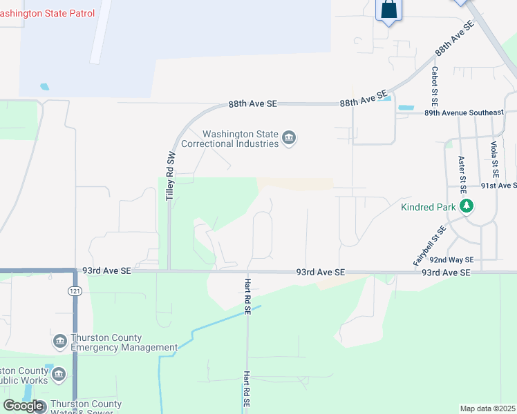 map of restaurants, bars, coffee shops, grocery stores, and more near 9114 Longhorn Court Southeast in Olympia