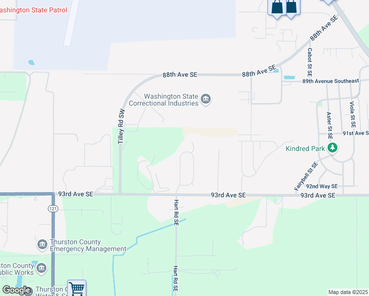 map of restaurants, bars, coffee shops, grocery stores, and more near 9114 Longhorn Court Southeast in Olympia